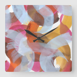Sherbert I Square Wall Clock