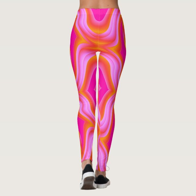 Sherbert Surprise on Pink and Orange Leggings (Back)