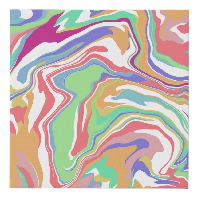 Sherbert Swirls   Faux Canvas Print (Front)