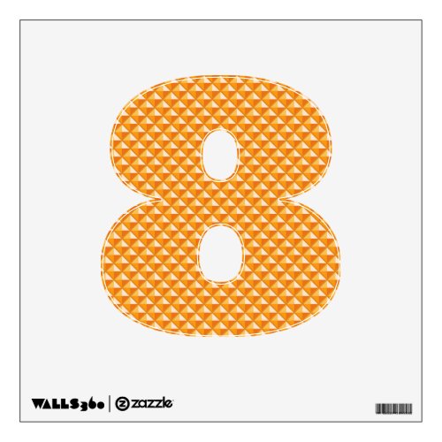 Sherbet orange enamel look studded grid wall sticker