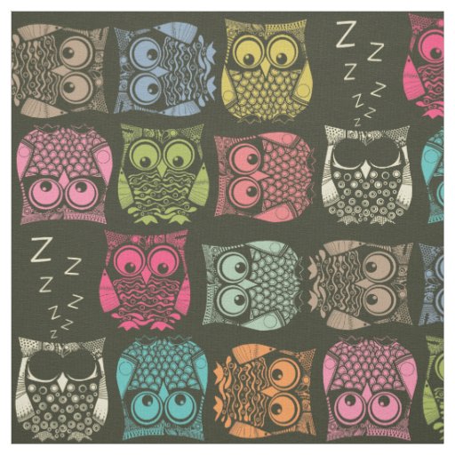 sherbet owls fabric