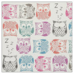 sherbet owls light fabric