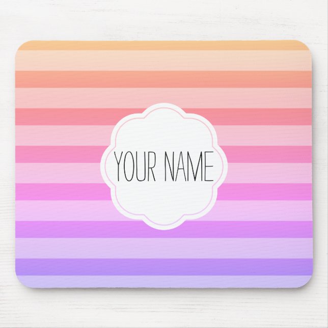 Sherbet Rainbow Dream Custom Name Mouse Pad (Front)
