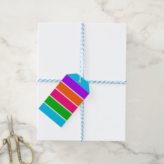 Sherbet Stripes  Gift Tags (With Twine)