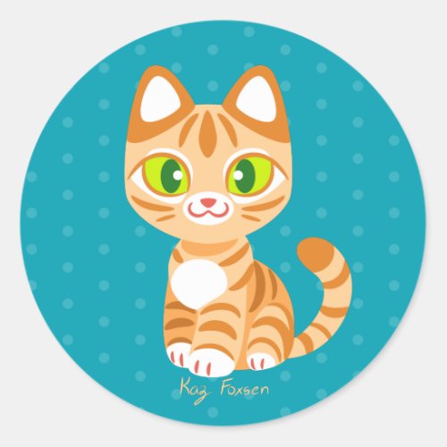 Sherbet the Orange Tabby Cat Classic Round Sticker