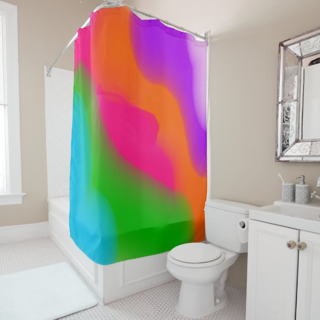 Sherbet Watercolors Shower Curtain (In Situ)