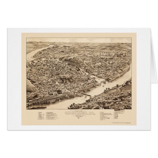 Sherbrooke, Québec, Canada Panoramic Map - 1881 Cards (Front Horizontal)