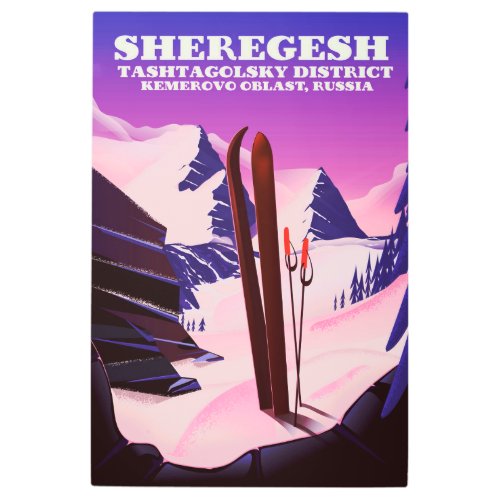 Sheregesh Kemerovo Oblast Russia ski travel print