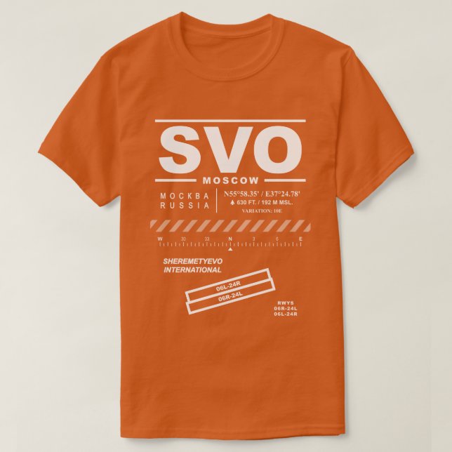 Sheremetyevo International Airport SVO T-Shirt (Design Front)