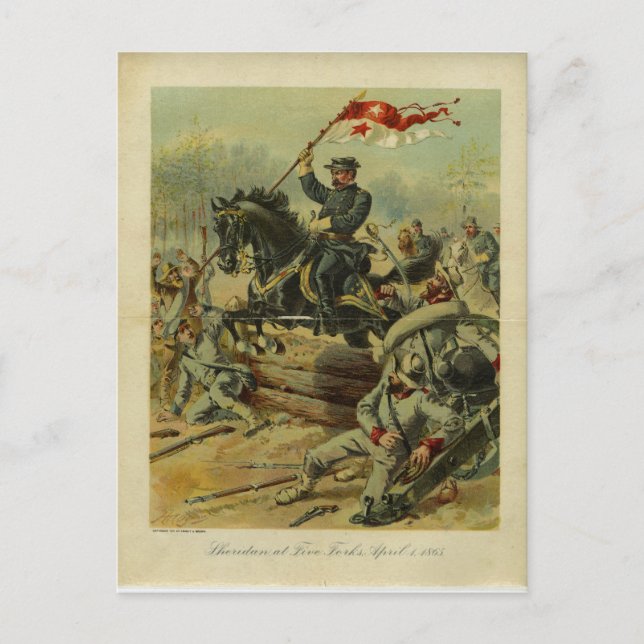 Sheridan at Five Forks by H.A. Ogden Postcard (Front)
