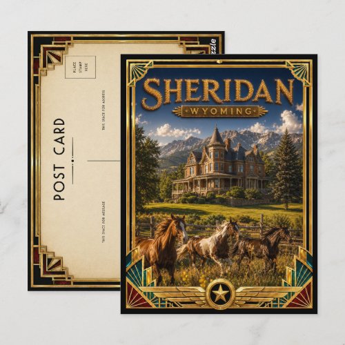 Sheridan Wyoming Vintage Art Deco Golden Age Postcard