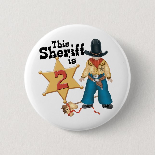 Sheriff 2nd Birthday Pinback Button (Front)