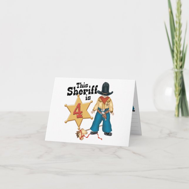 Sheriff 4th Birthday Fill-in Invitation (Front)