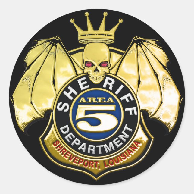 Sheriff Area 5 Badge Classic Round Sticker (Front)