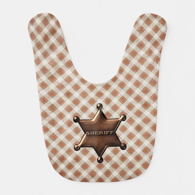 Sheriff Badge Baby Bib (Front)
