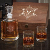 Sheriff Badge Box Set w/ Decanter & Whiskey Glasse (Front)