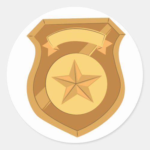 Sheriff Badge Classic Round Sticker