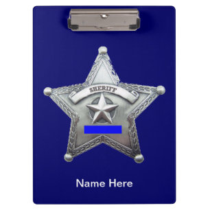 Sheriff Badge Custom Acrylic Clipboard