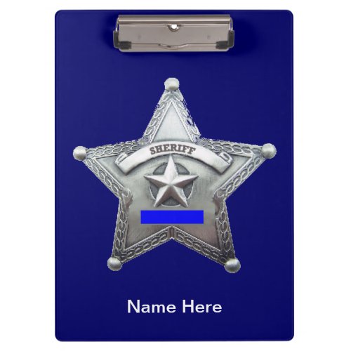 Sheriff Badge Custom Acrylic Clipboard