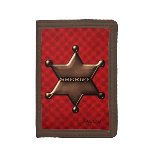 Sheriff Badge Custom Tri Fold Wallet