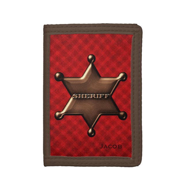 Sheriff Badge Custom Tri Fold Wallet (Front Vertical)