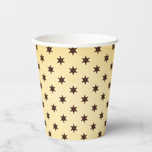sheriff badge pattern paper cups