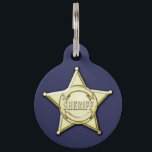 Sheriff Badge Pet ID Tag<br><div class="desc">No matter what their size, we all know who's really in charge of this town. Your dogs loves to lay down the law, or to just lay down, so why not honor your pup with the badge your pet already wears on his/her heart with one of our sweet pet ID...</div>