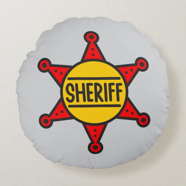 Sheriff Badge Round Pillow (Front)