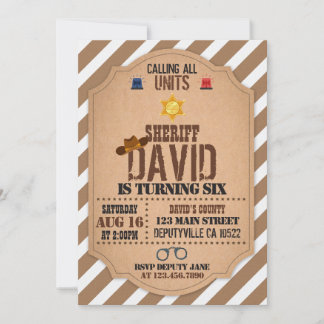 Sheriff Birthday Invitation