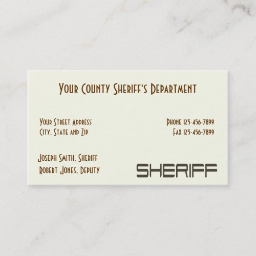 Sheriff Business Card