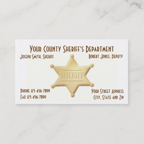 Sheriff Business Card