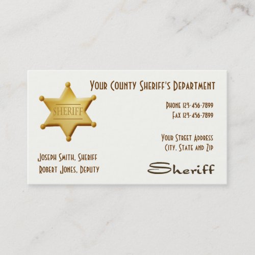 Sheriff Business Card