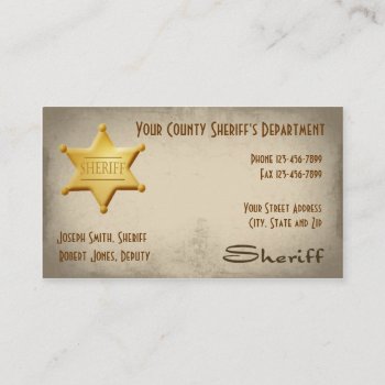 Sheriff Business Card by Business_Creations at Zazzle