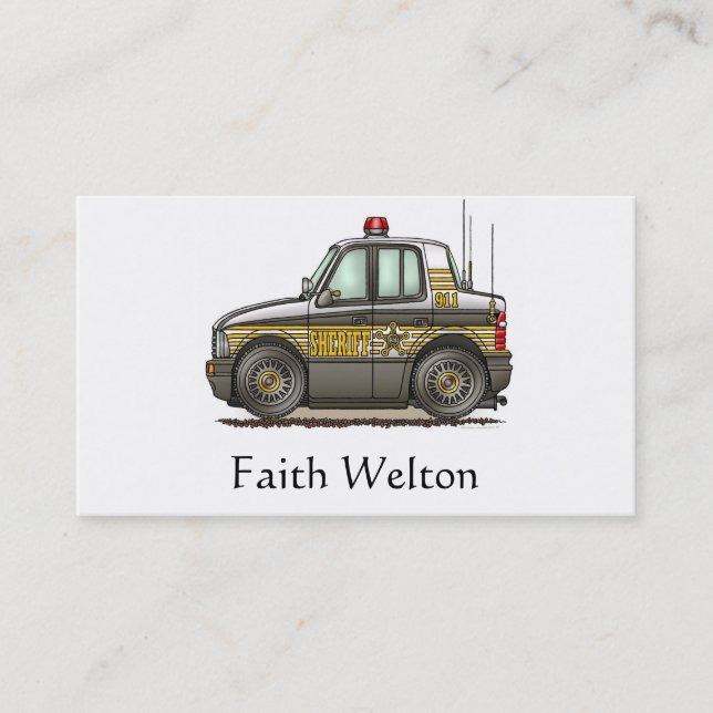 Sheriff Car Patrol Car Business Card (Front)