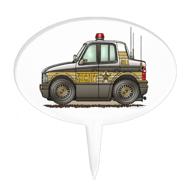 Sheriff Car Patrol Car Cake Topper (Front)