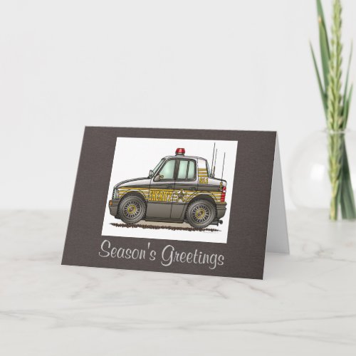 Sheriff Car Patrol Car Holiday Card