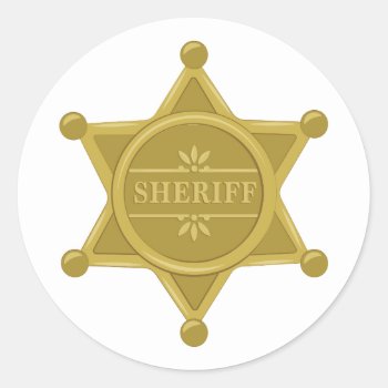 Sheriff Classic Round Sticker by Windmilldesigns at Zazzle