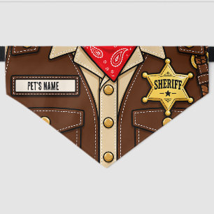 Sheriff Cowboy Costume Custom Halloween Pet Bandana Collar