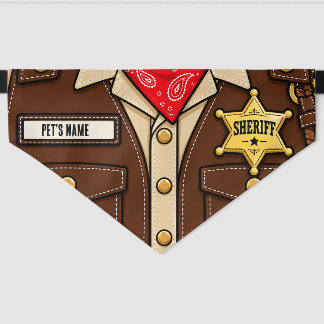 Sheriff Cowboy Costume Custom Halloween Pet Bandana Collar