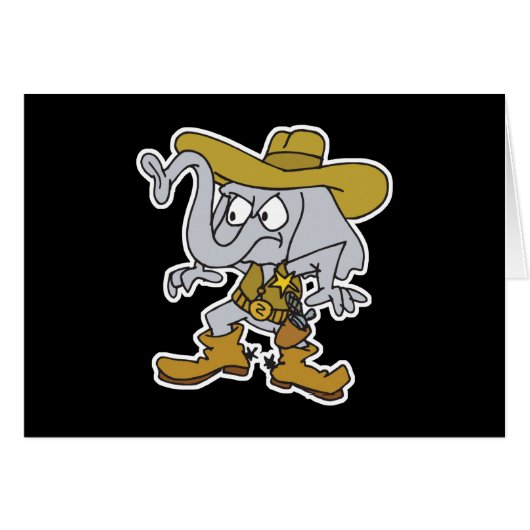 sheriff cowboy elephant cards (Front Horizontal)