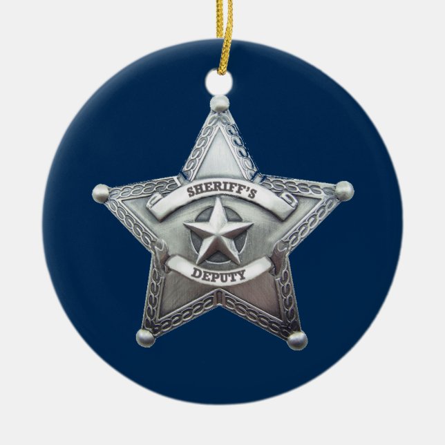 Sheriff Deputy Badge Ceramic Ornament (Front)