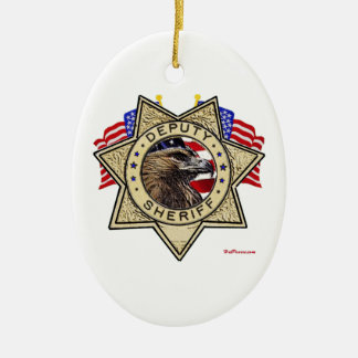 Sheriff Deputy Badge Ceramic Ornament