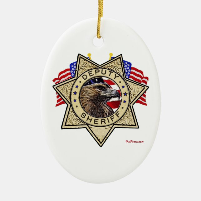 Sheriff Deputy Badge Ceramic Ornament (Front)