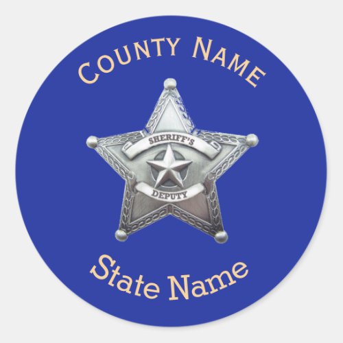 Sheriff Deputy Badge Custom Round Sticker