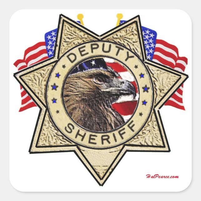 Sheriff Deputy Badge Square Sticker (Front)