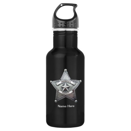 Sheriff Deputy Badge Stainless Steel Water Bottle