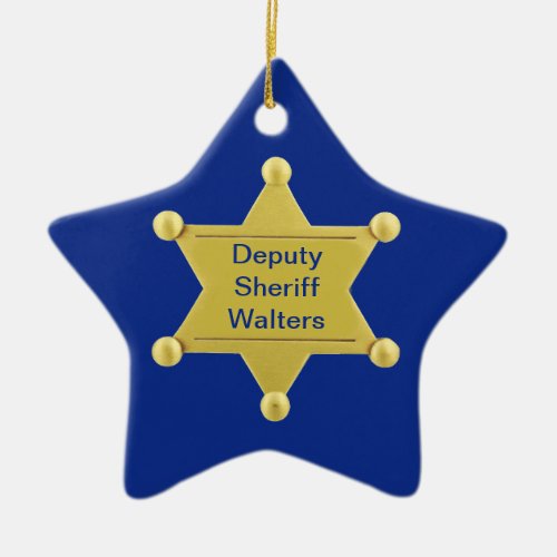 Sheriff Deputy Custom Christmas Star Ornament