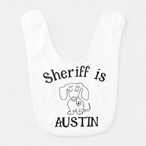 Sheriff Dog  Sheriffstar Baby Bib