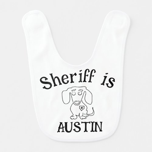 Sheriff Dog  Sheriffstar Baby Bib