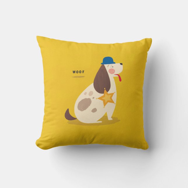 Sheriff Dog! Throw Pillow (Front)
